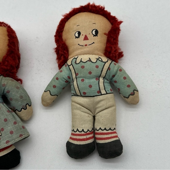 Vintage Small 5" Knickerbocker Raggedy Ann & Andy Dolls - Picture 3 of 7